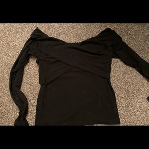 Express Long sleeve black off shoulder shirt